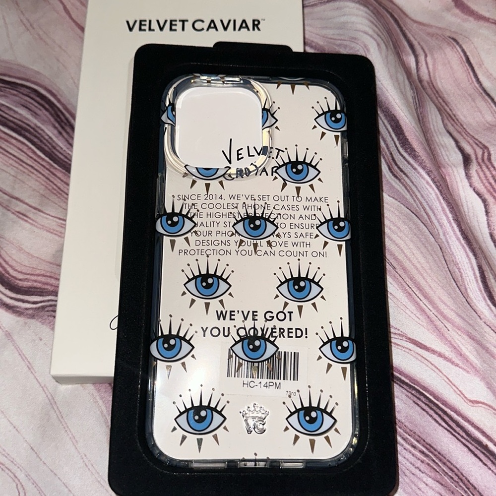 BRAND NEW Velvet Caviar evil eye iPhone 14 pro max case